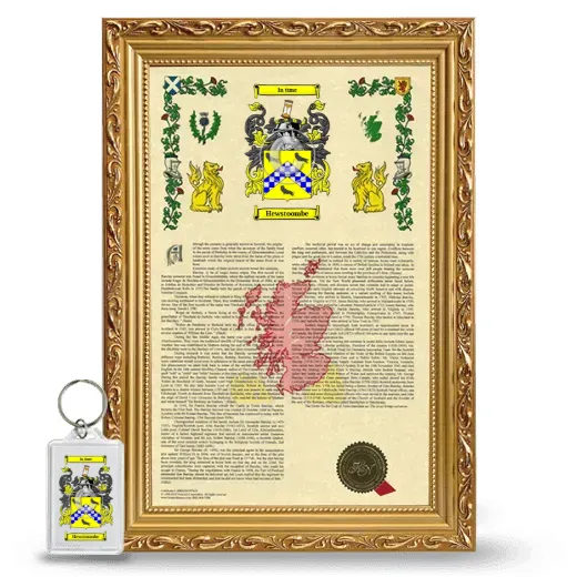 Hewstoombe Framed Armorial History and Keychain - Gold