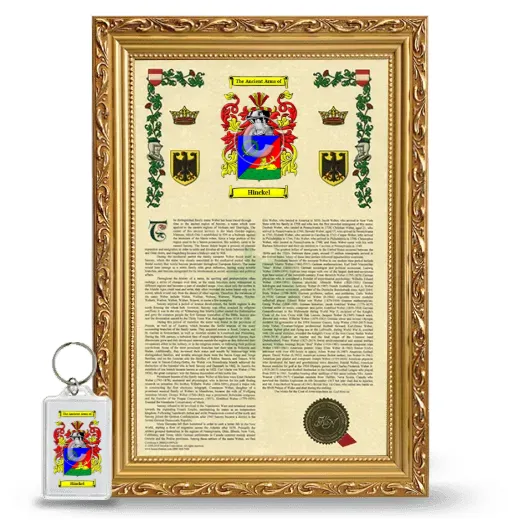 Hinckel Framed Armorial History and Keychain - Gold