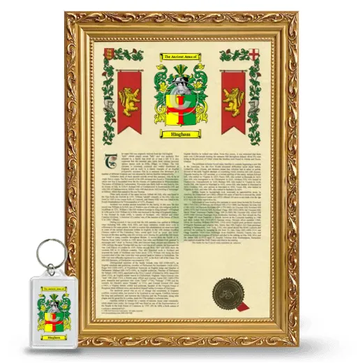 Hingham Framed Armorial History and Keychain - Gold