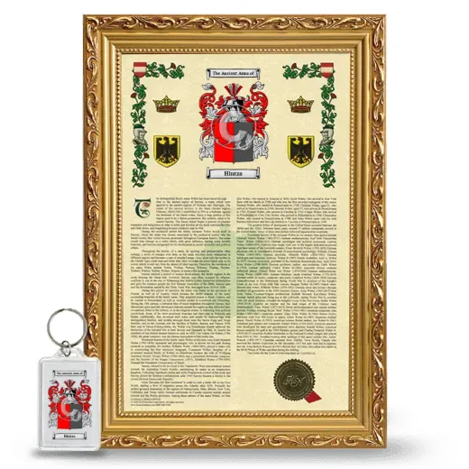 Hintza Framed Armorial History and Keychain - Gold