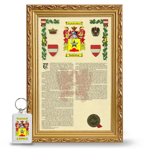 Hochenburg Framed Armorial History and Keychain - Gold