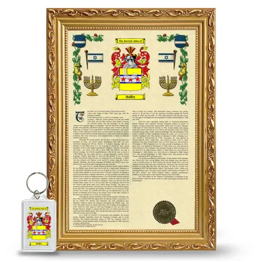 Hoffer Framed Armorial History and Keychain - Gold