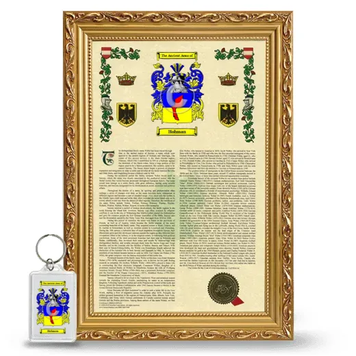 Hohman Framed Armorial History and Keychain - Gold