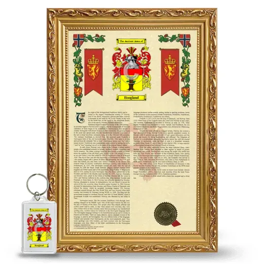 Hoogland Framed Armorial History and Keychain - Gold