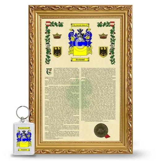 Hormond Framed Armorial History and Keychain - Gold