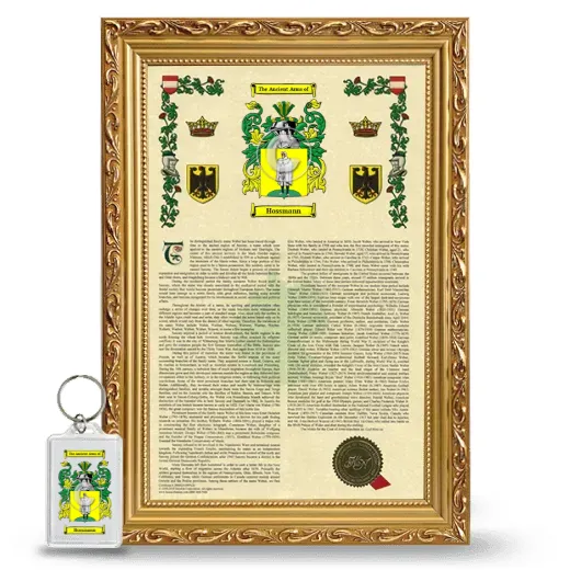 Hossmann Framed Armorial History and Keychain - Gold