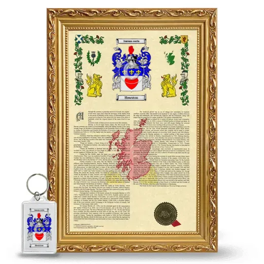 Howston Framed Armorial History and Keychain - Gold