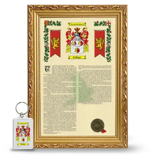 Hullinger Framed Armorial History and Keychain - Gold