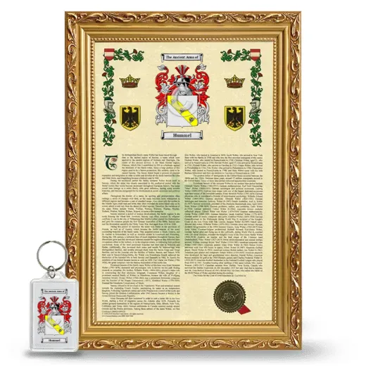 Hummel Framed Armorial History and Keychain - Gold