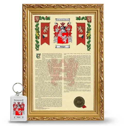 Hungar Framed Armorial History and Keychain - Gold