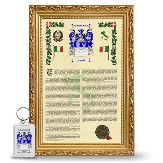 Iannitti Framed Armorial History and Keychain - Gold