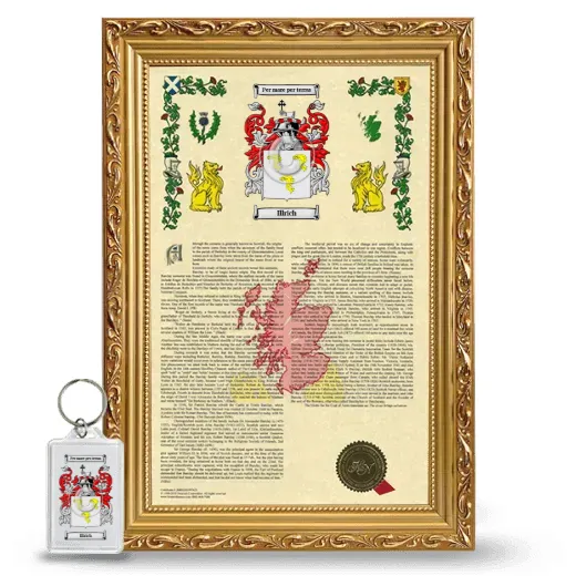 Illrich Framed Armorial History and Keychain - Gold