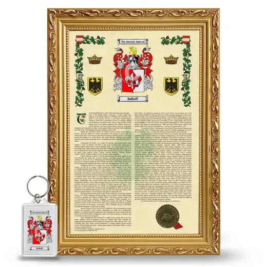Imhoff Framed Armorial History and Keychain - Gold