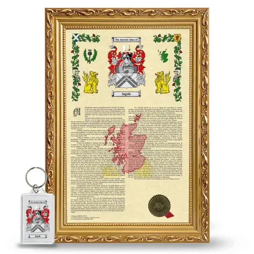 Ingols Framed Armorial History and Keychain - Gold