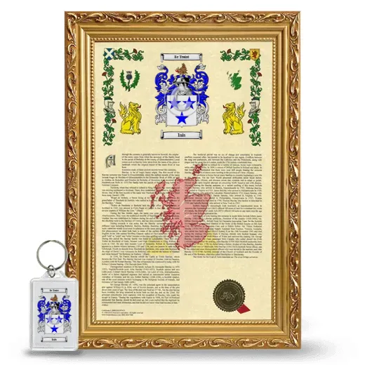 Inis Framed Armorial History and Keychain - Gold