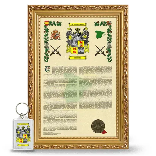 Irisarry Framed Armorial History and Keychain - Gold