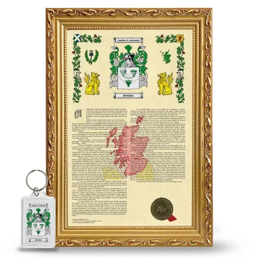Irwrint Framed Armorial History and Keychain - Gold