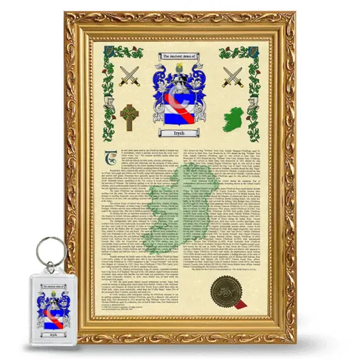 Irysh Framed Armorial History and Keychain - Gold