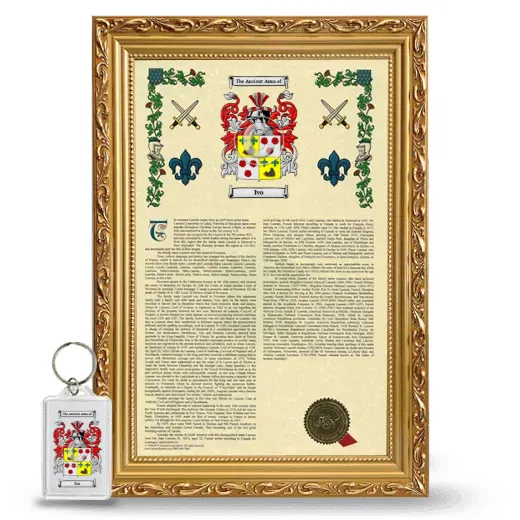 Ivo Framed Armorial History and Keychain - Gold