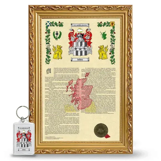 Jafary Framed Armorial History and Keychain - Gold