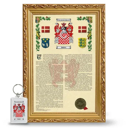 Jansen Framed Armorial History and Keychain - Gold