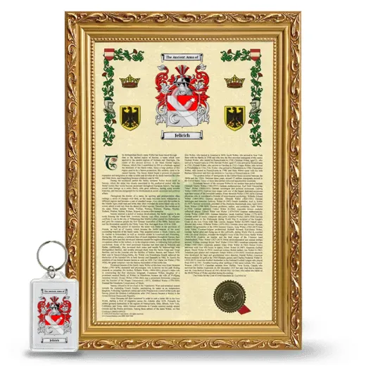 Jelicich Framed Armorial History and Keychain - Gold