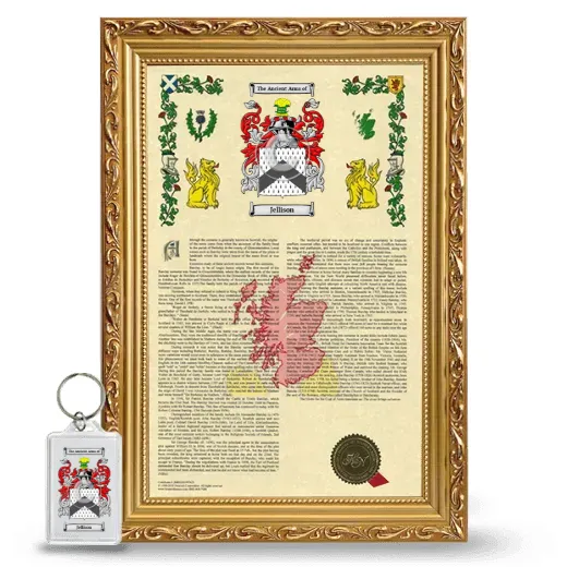 Jellison Framed Armorial History and Keychain - Gold