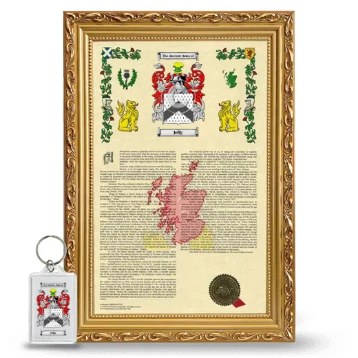 Jelly Framed Armorial History and Keychain - Gold