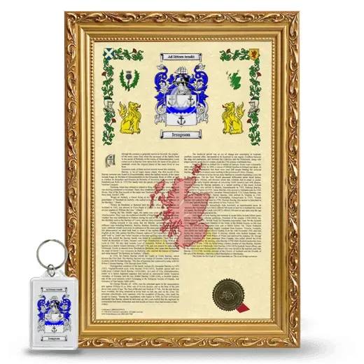 Jempson Framed Armorial History and Keychain - Gold