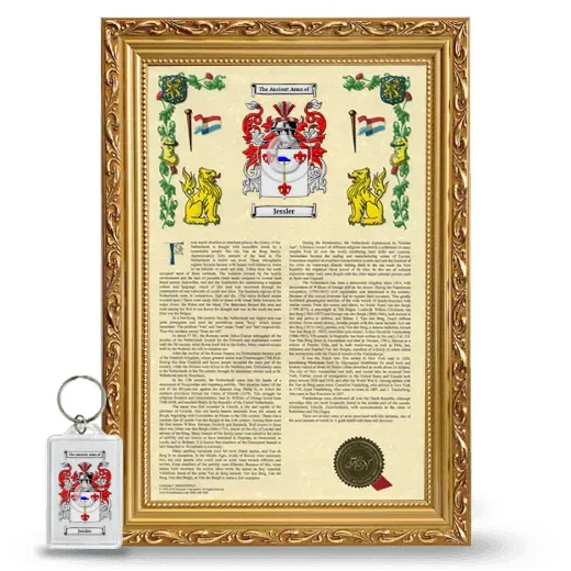 Jessler Framed Armorial History and Keychain - Gold
