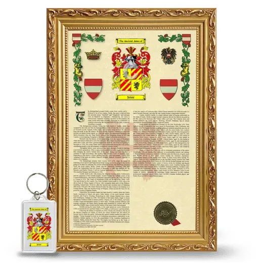Jeter Framed Armorial History and Keychain - Gold