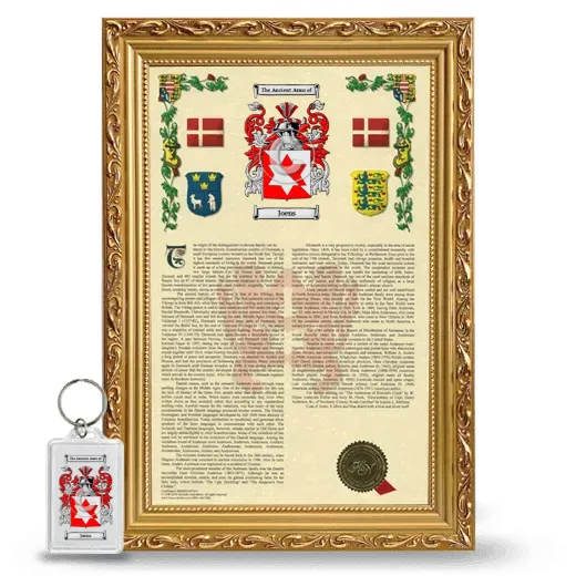 Joens Framed Armorial History and Keychain - Gold