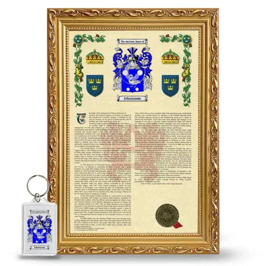 Johanssons Framed Armorial History and Keychain - Gold