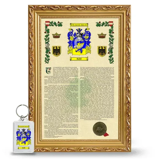 Kahll Framed Armorial History and Keychain - Gold