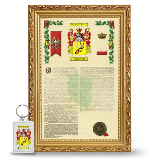 Kamarowski Framed Armorial History and Keychain - Gold