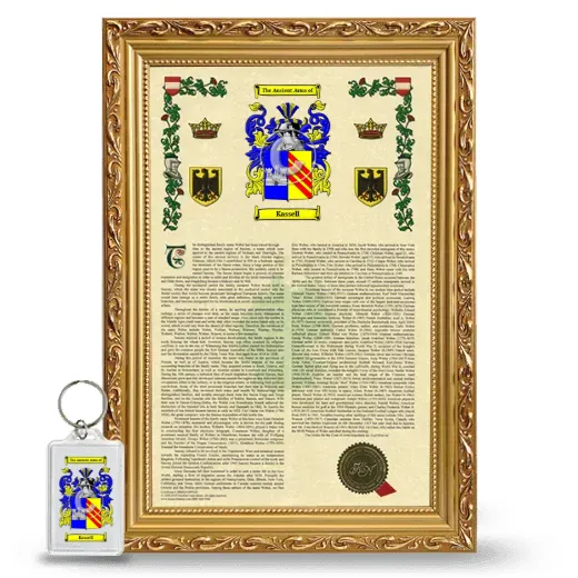 Kassell Framed Armorial History and Keychain - Gold