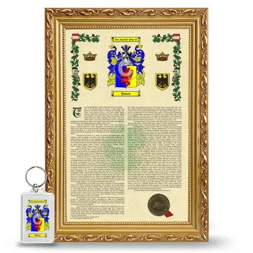 Kasser Framed Armorial History and Keychain - Gold