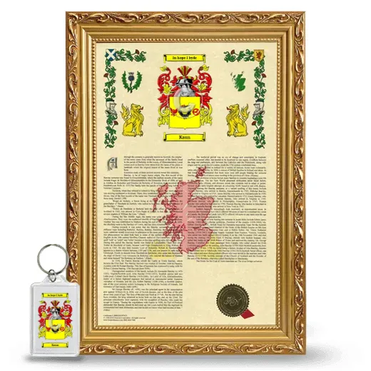 Kaun Framed Armorial History and Keychain - Gold