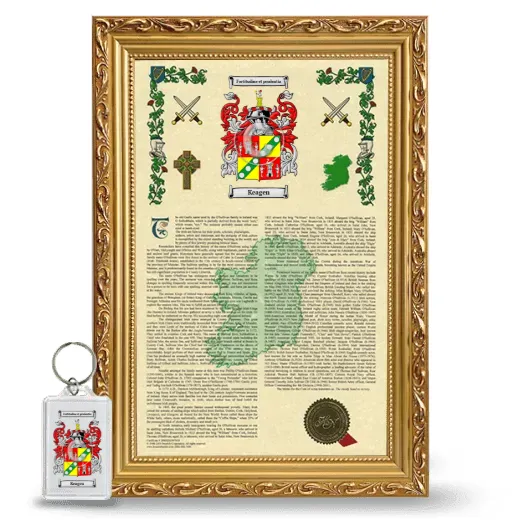 Keagen Framed Armorial History and Keychain - Gold
