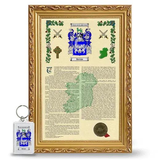 Keevyn Framed Armorial History and Keychain - Gold