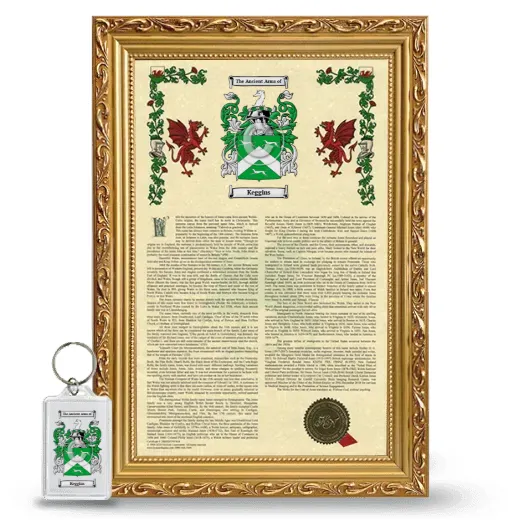 Keggins Framed Armorial History and Keychain - Gold