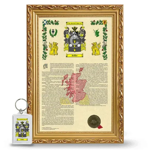 Keillor Framed Armorial History and Keychain - Gold