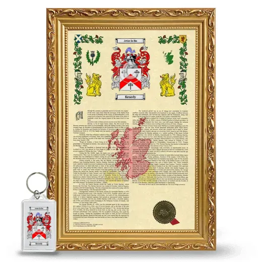 Kenedy Framed Armorial History and Keychain - Gold