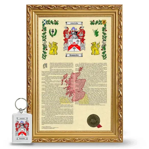 Kennardey Framed Armorial History and Keychain - Gold