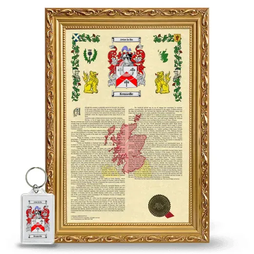 Kennedie Framed Armorial History and Keychain - Gold
