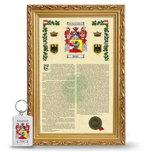 Kerner Framed Armorial History and Keychain - Gold