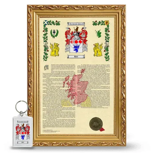 Kert Framed Armorial History and Keychain - Gold