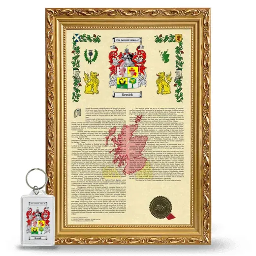 Kessick Framed Armorial History and Keychain - Gold
