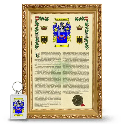 Kiffer Framed Armorial History and Keychain - Gold