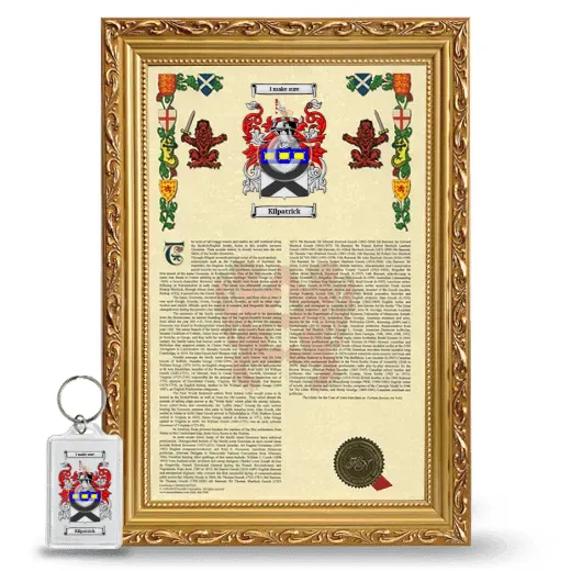 Kilpatrick Framed Armorial History and Keychain - Gold